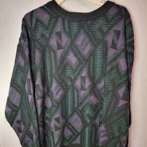 Stefano Man Dark Geometric Sweater